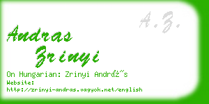 andras zrinyi business card